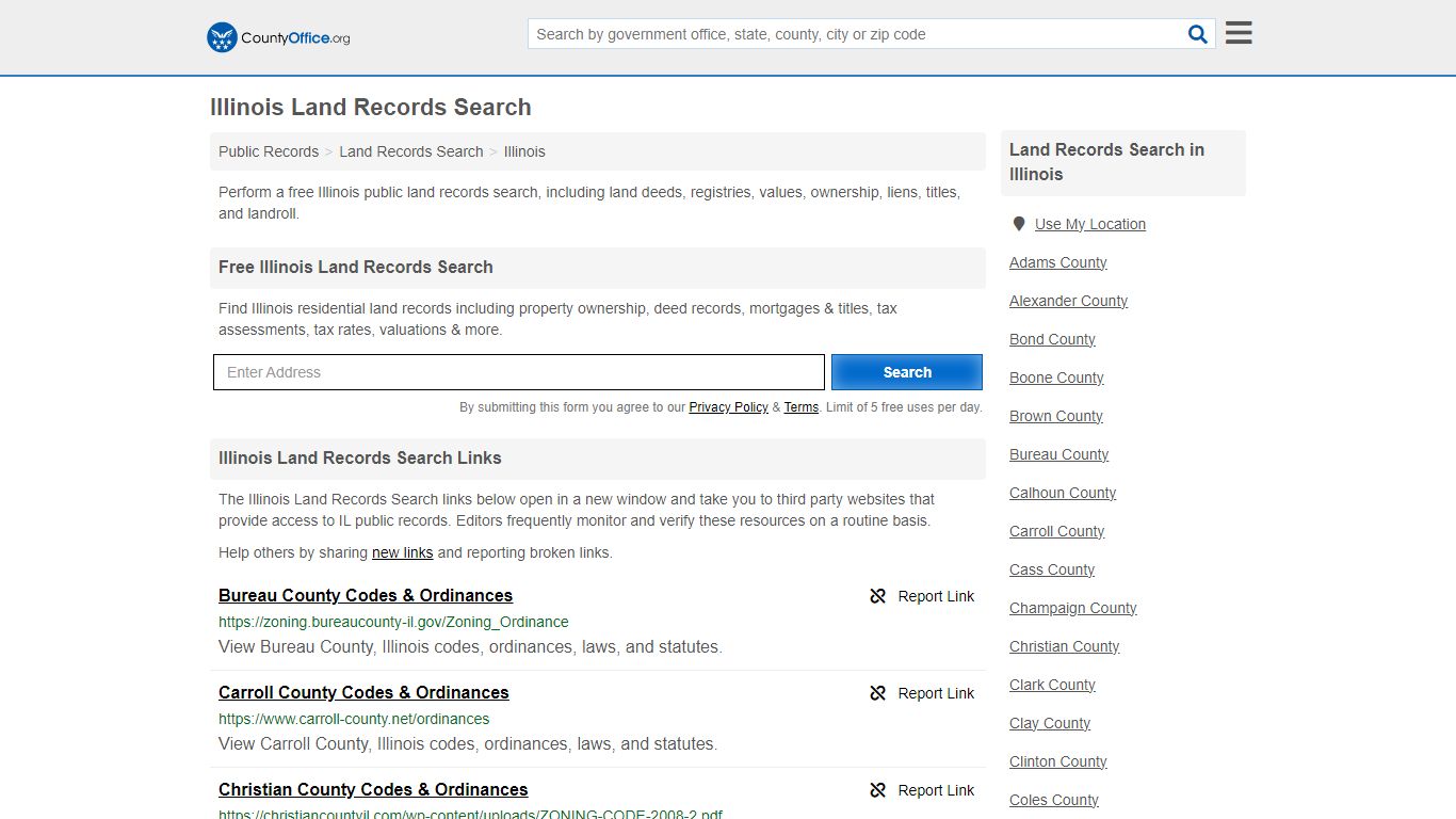 Land Records Search - Illinois (Deeds, GIS Maps, Liens & Titles)
